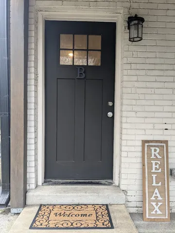 a view of a door of the house