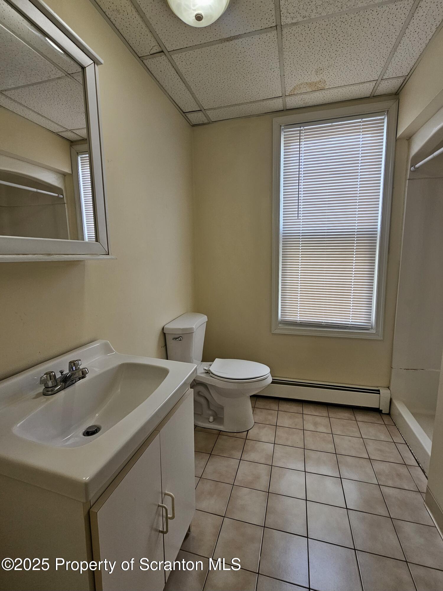 1207 Mulberry Street Scranton, PA 18510 - Photo 16 of 21 a bathroom with a sink a toilet and a mirror