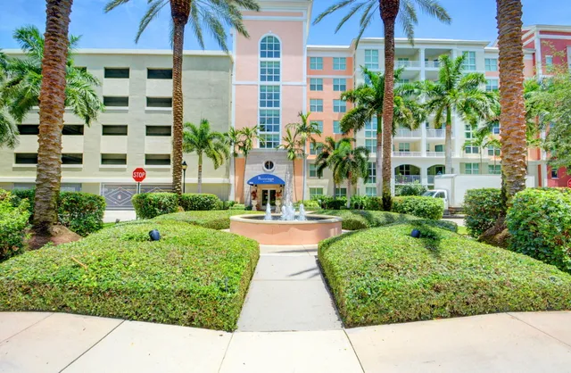 a view of a garden with a pathway