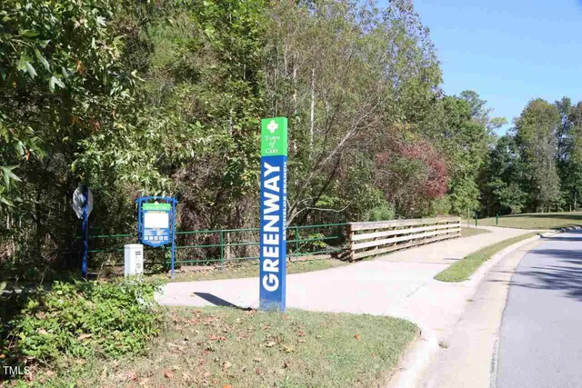 a view of a park with trees