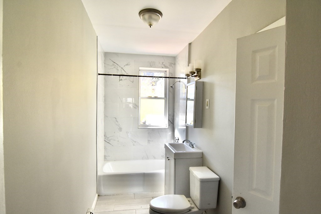 103 Homestead Street, Unit 1 Boston, MA 02121 - Photo 14 of 16 a bathroom with a toilet a sink and shower