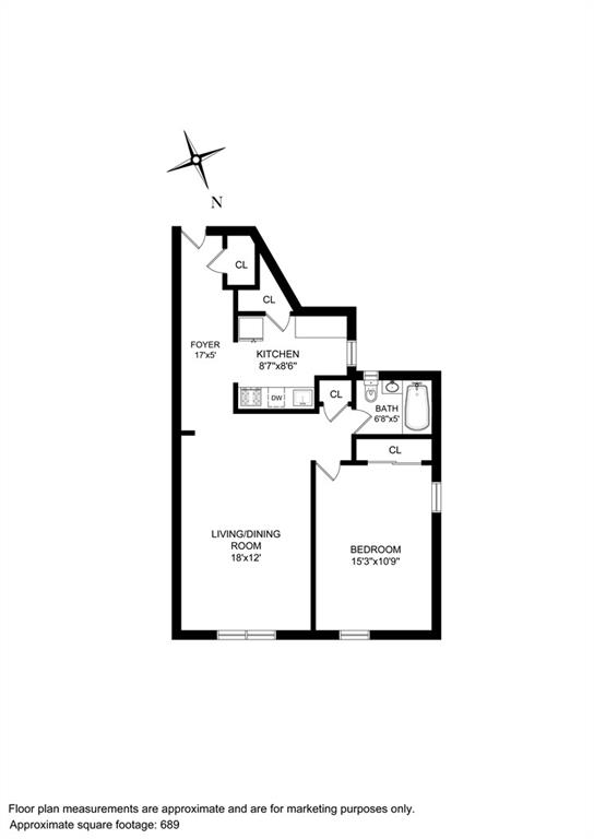 40 89th Street, Unit 4F Brooklyn, NY 11209 - Photo 19 of 22 a picture of a floor plan