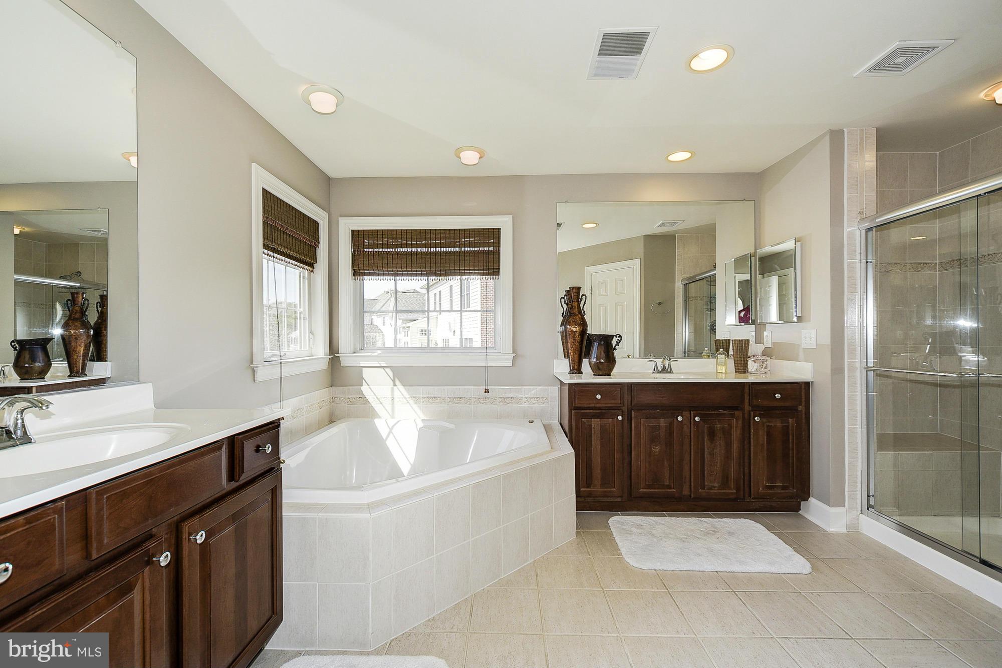 10412 Grey Fox Road Potomac, MD 20854 - Photo 16 of 30 a spacious bathroom with a tub sink shower and mirror