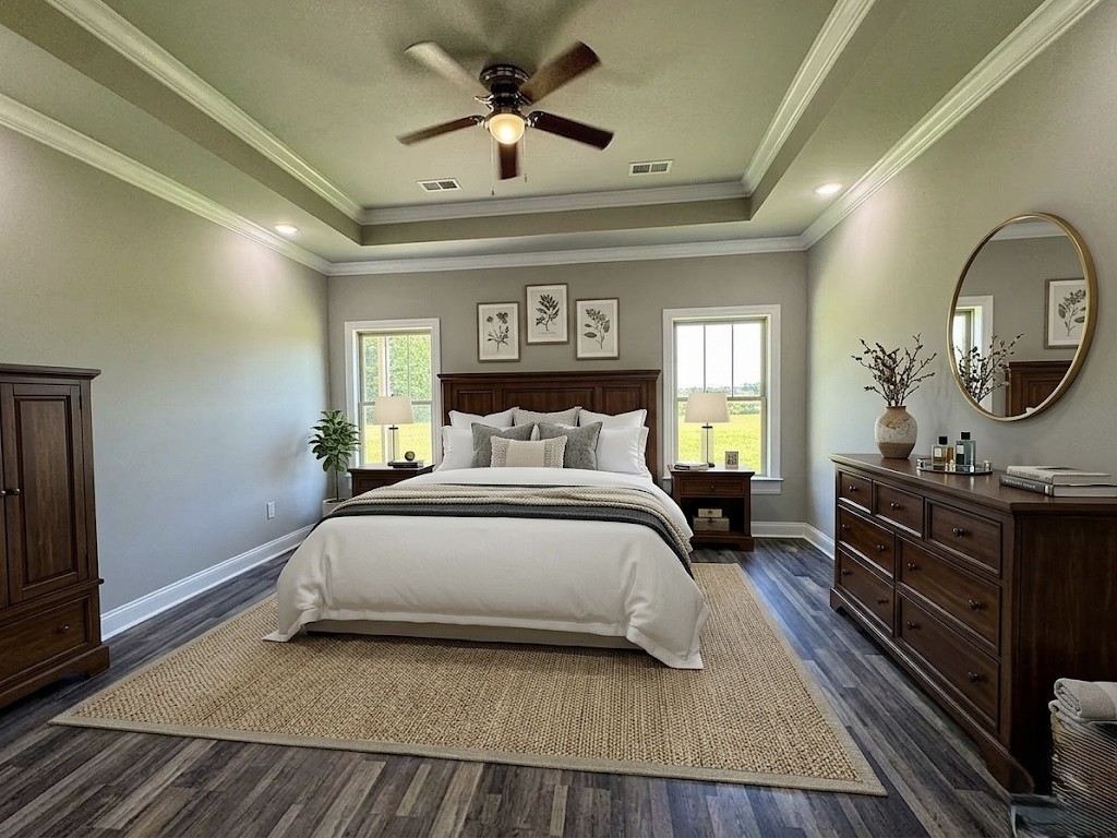 8369 State Line Road Taft, TN 38488 - Photo 13 of 25 a bedroom with a bed and wooden floor