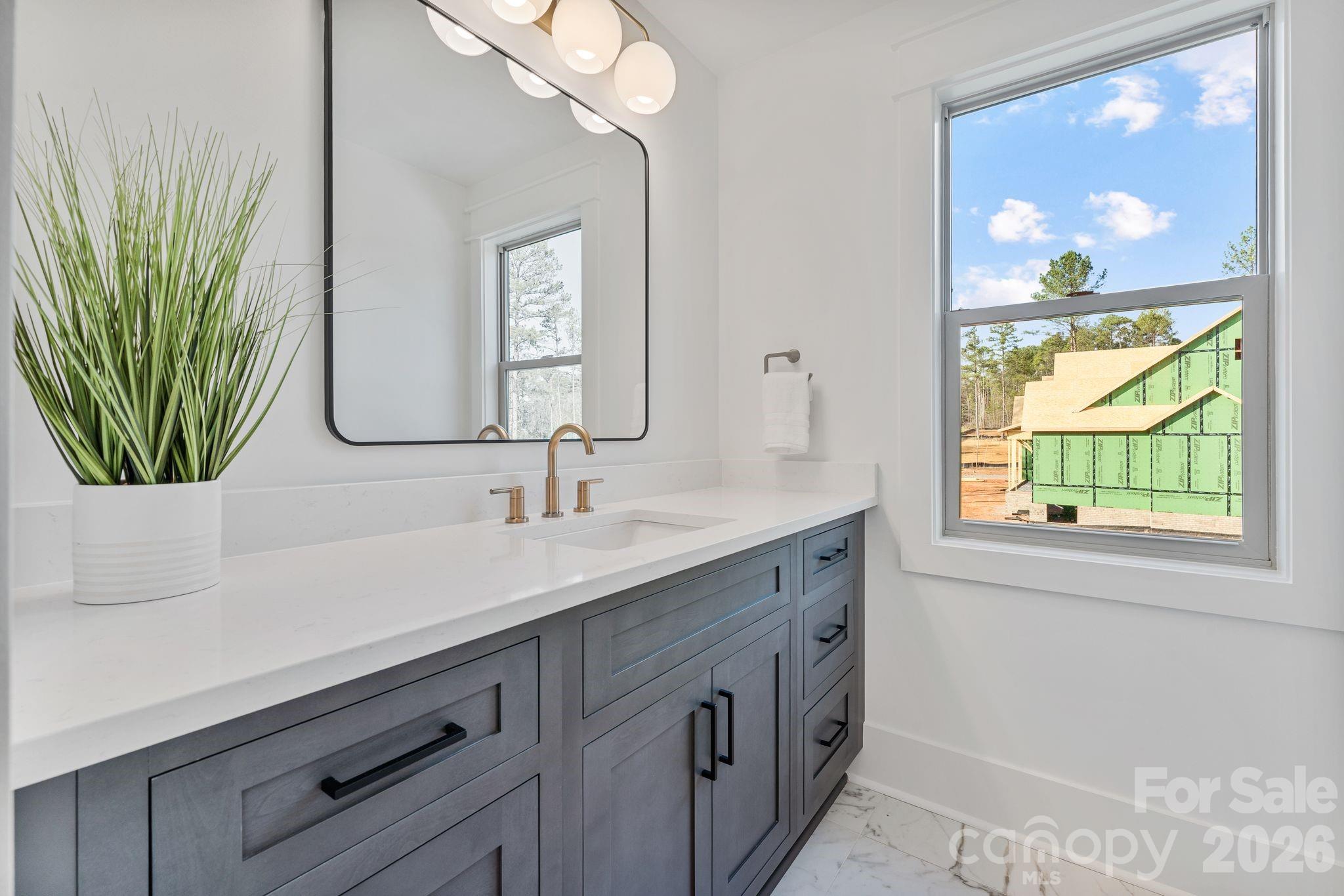 636 American Bittern Way Clover, SC 29710 - Photo 32 of 41 a bathroom with a sink a mirror and a window