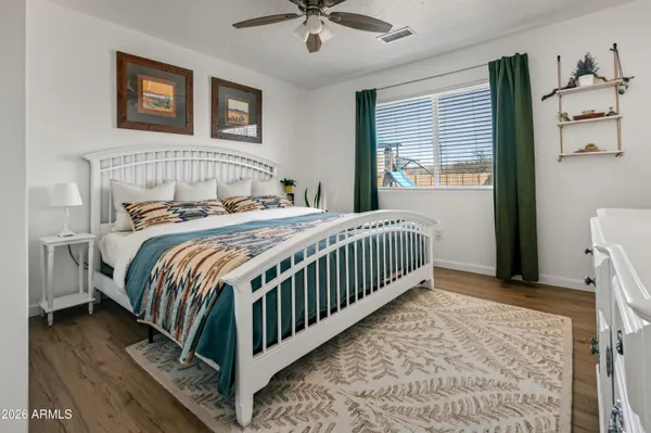 a view of a swimming pool with a lake view