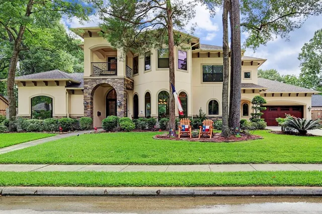 a front view of building with yard