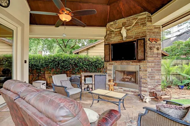 a outdoor space with furniture