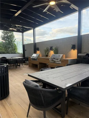 a outdoor space with furniture