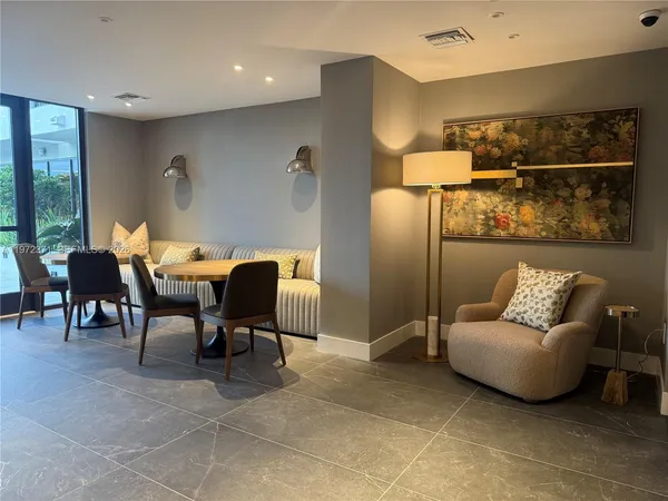 a outdoor living space with furniture and a view of living room