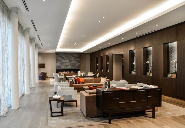 a living room with furniture