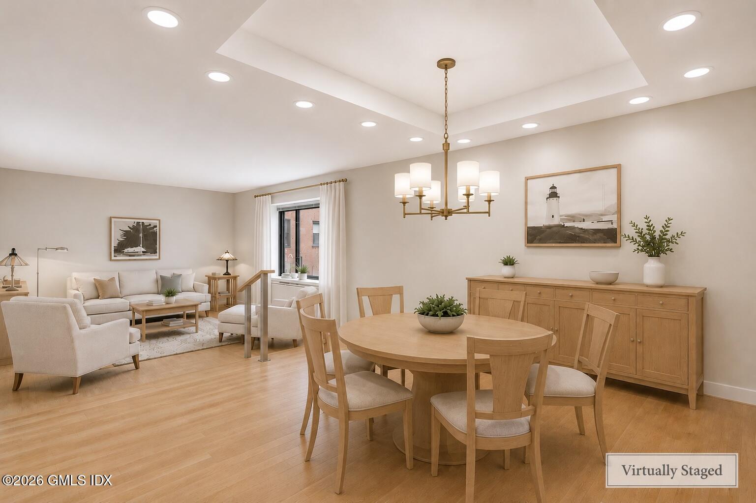 40 West Elm Street, Unit 2M Greenwich, CT 06830 - Photo 7 of 25 Virtaully Staged Dining : Living Room, F