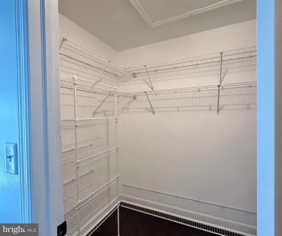 a view of storage and utility room with racks on the wall