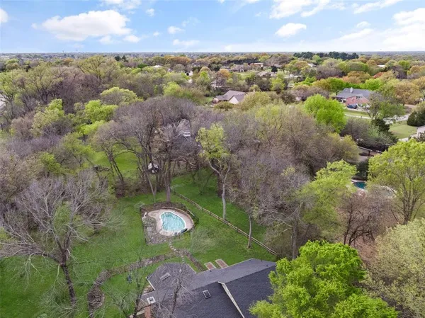 an aerial view of a houses with outdoor space