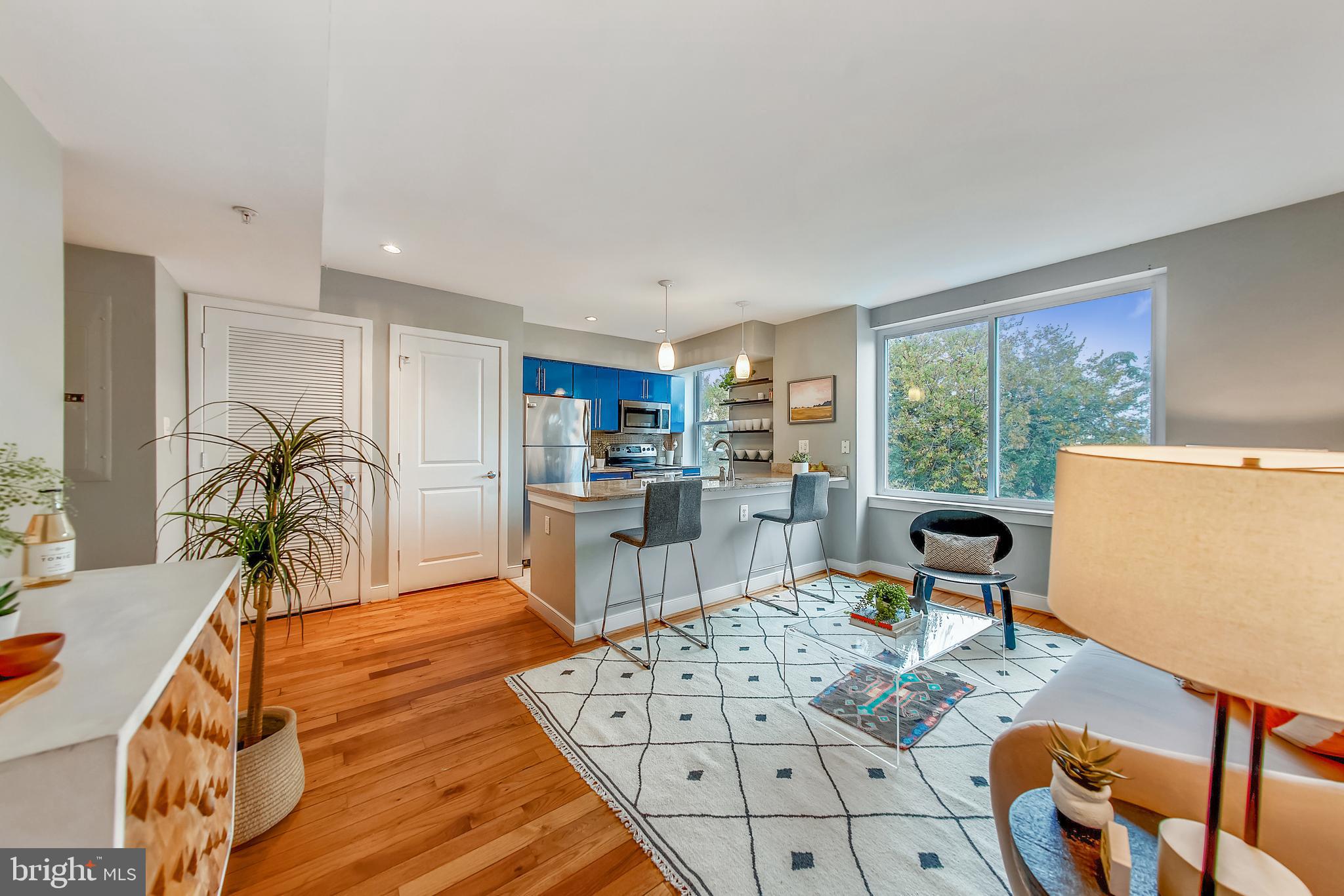420 16th Street Southeast, Unit 306 Washington, DC 20003 - Photo 5 of 32 a living room with furniture a wooden floor and next to a window