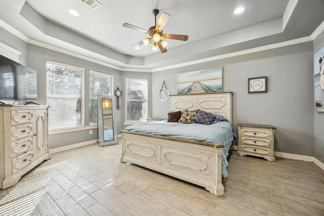 an aerial view of a house with swimming pool