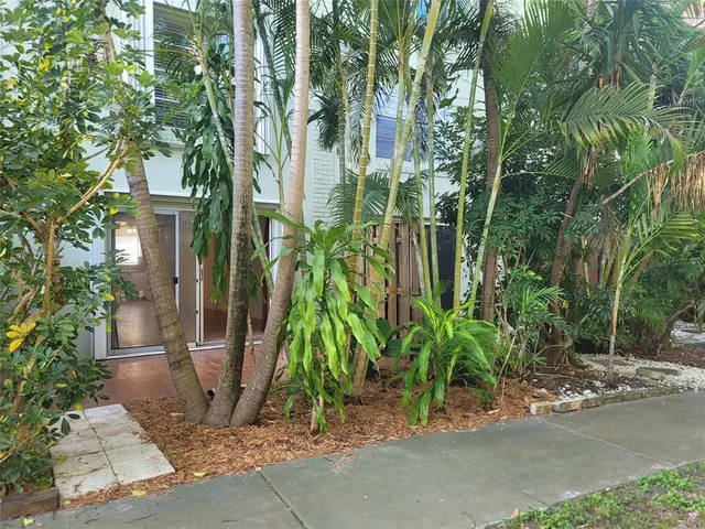 a couple of palm trees in front of a house