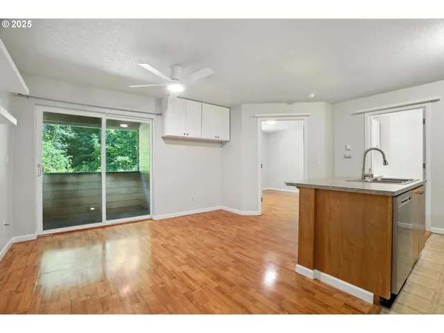 a view of a kitchen from the kitchen