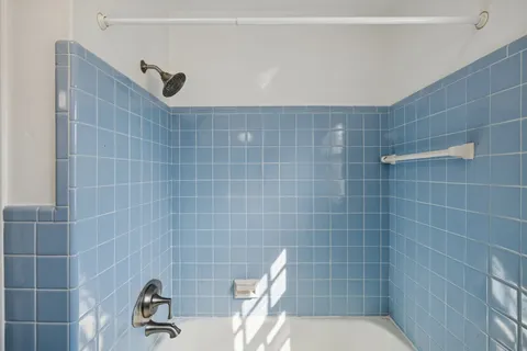 a bathroom with a sink and a shower