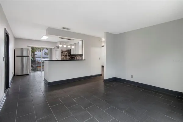 an empty room with a window