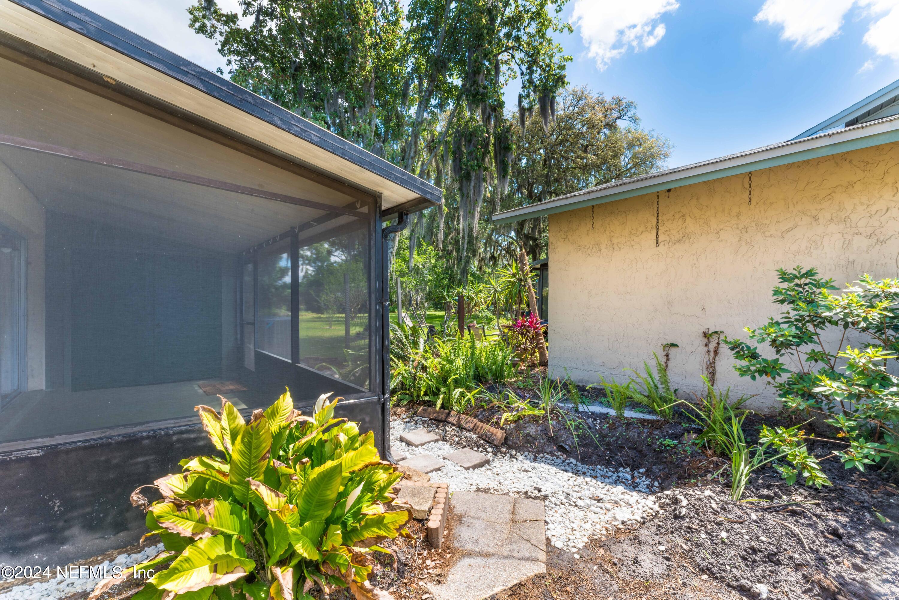 1283 The Grove Road Orange Park, FL 32073 - Photo 35 of 49 a backyard of a house with large trees and plants