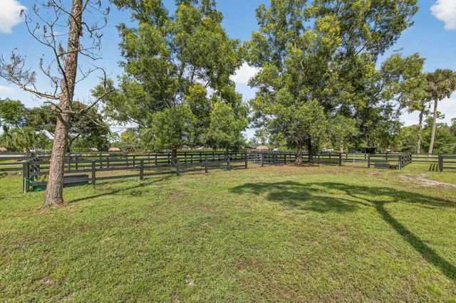 a backyard of a house with lots of green space