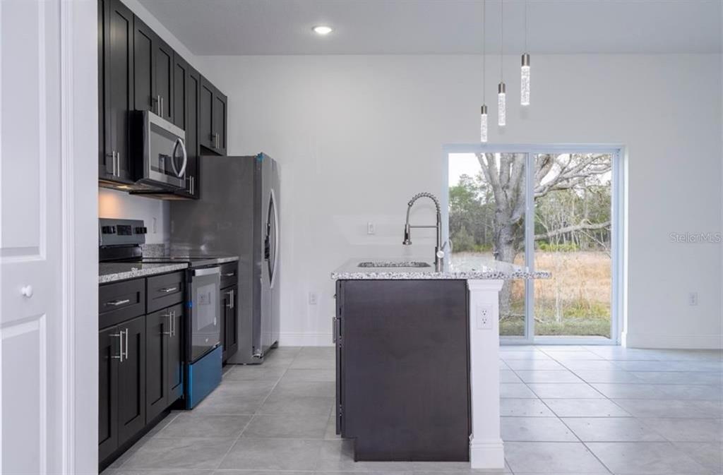 9809 North Swanee Terrace Citrus Springs, FL 34433 - Photo 9 of 46 a kitchen with stainless steel appliances granite countertop a refrigerator and a sink
