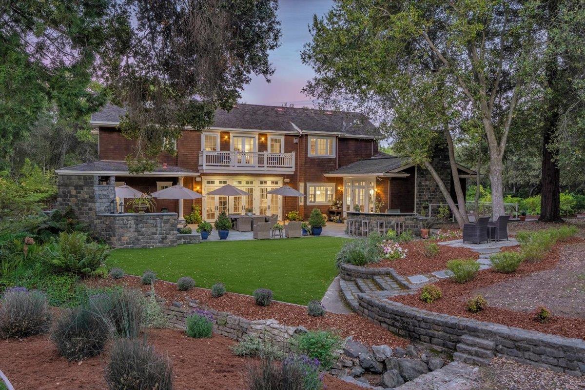 3510 Alpine Road Portola Valley, CA 94028 - Photo 61 of 77 a front view of a house with a yard