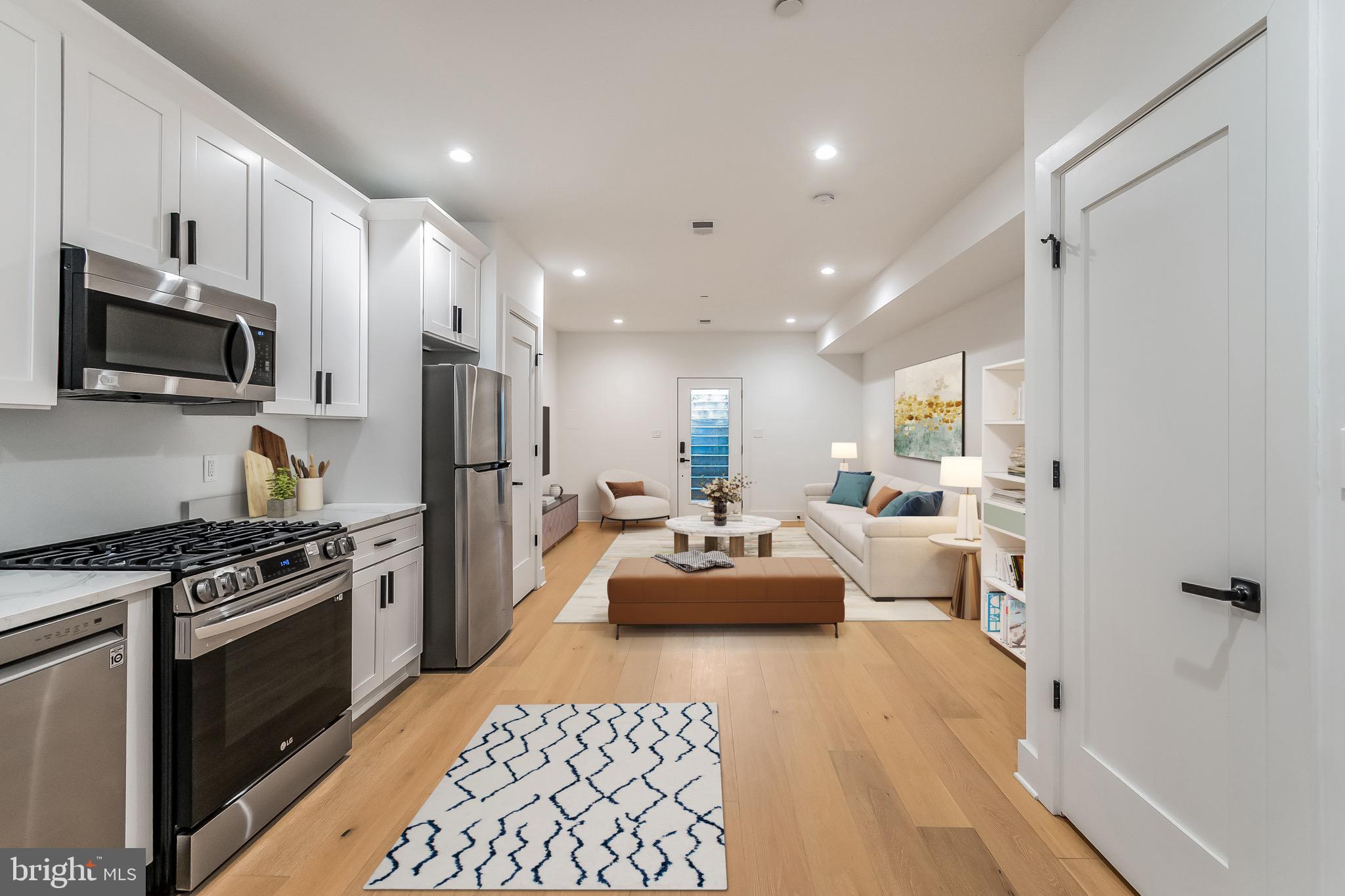2228 13th Street Northwest, Unit 1 Washington, DC 20009 - Photo 2 of 14 Virtually Staged - Kitchen and Living Room