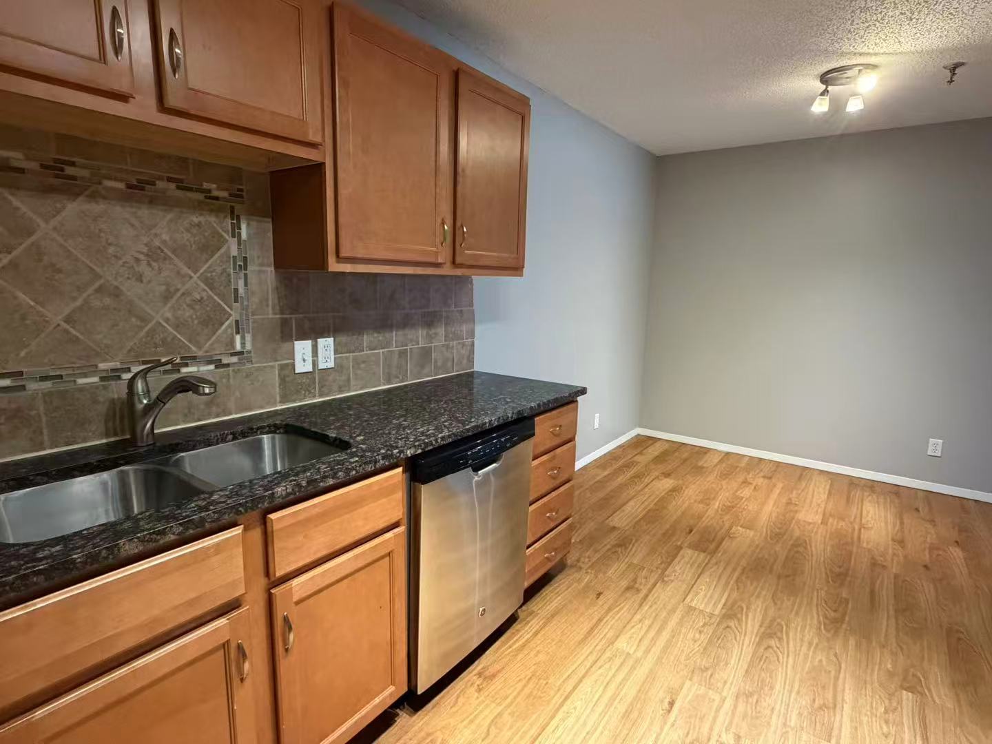 1360 Brook Street, Unit F St. Charles, IL 60174 - Photo 11 of 18 a kitchen with granite countertop a sink and cabinets
