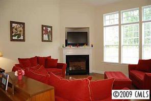 926 Treasure Court Fort Mill, SC 29708 - Photo 5 of 8 a living room with furniture a flat screen tv and a fireplace