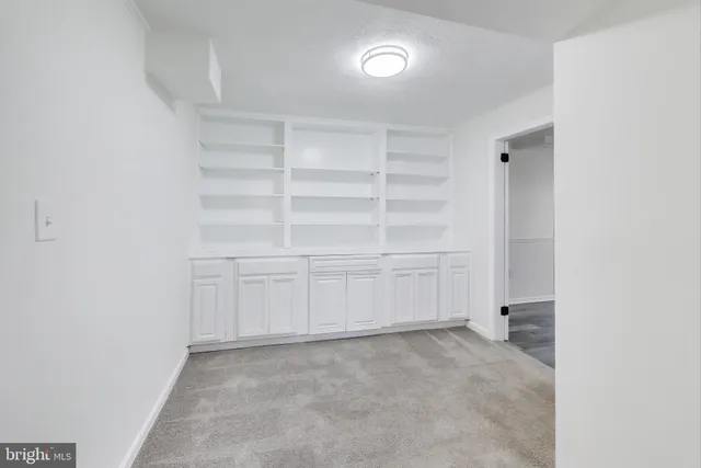 a view of an empty walk in closet