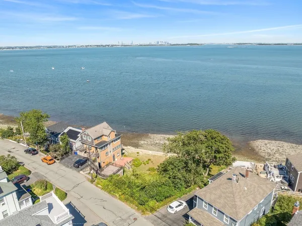 a view of an ocean and beach