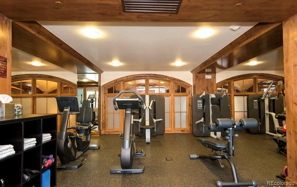 16 Vail Road, Unit 401 Vail, CO 81657 - Photo 27 of 35 a view of a room with gym equipment