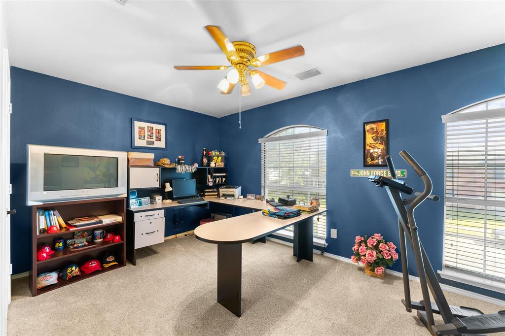 5509 Allen Lane Rowlett, TX 75088 - Photo 25 of 34 Office space with light colored carpet and a ceiling fan