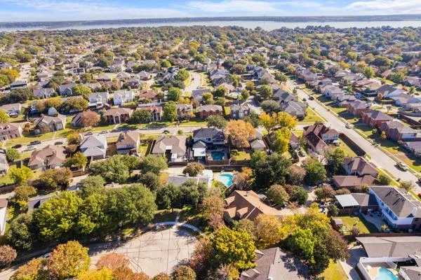 an aerial view of multiple house