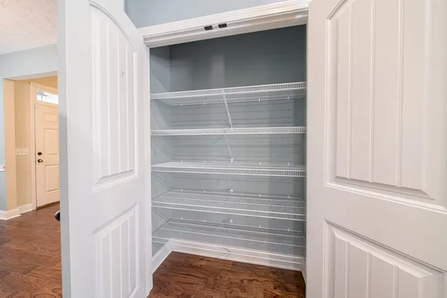 a refrigerator in a kitchen