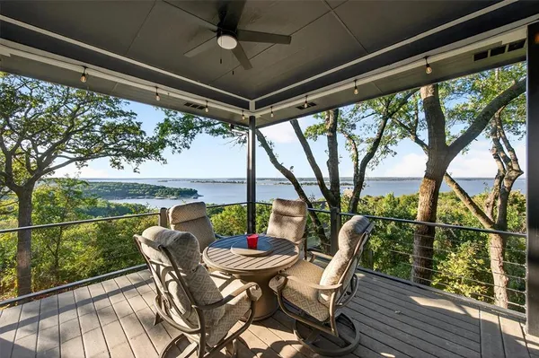 a view of chair and deck