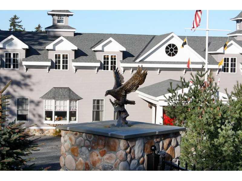 Exterior Front. Eagle post