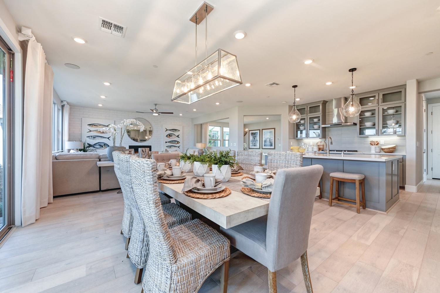 2009 Arbor Rdg Drive Roseville, CA 95747 - Photo 18 of 70 a dining room with kitchen island furniture a chandelier stainless steel appliances and kitchen view