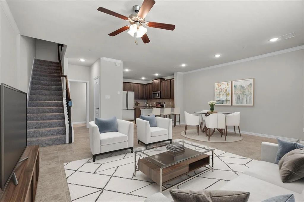 3300 Becker Drive Denton, TX 76207 - Photo 9 of 28 a living room with furniture and a wooden floor
