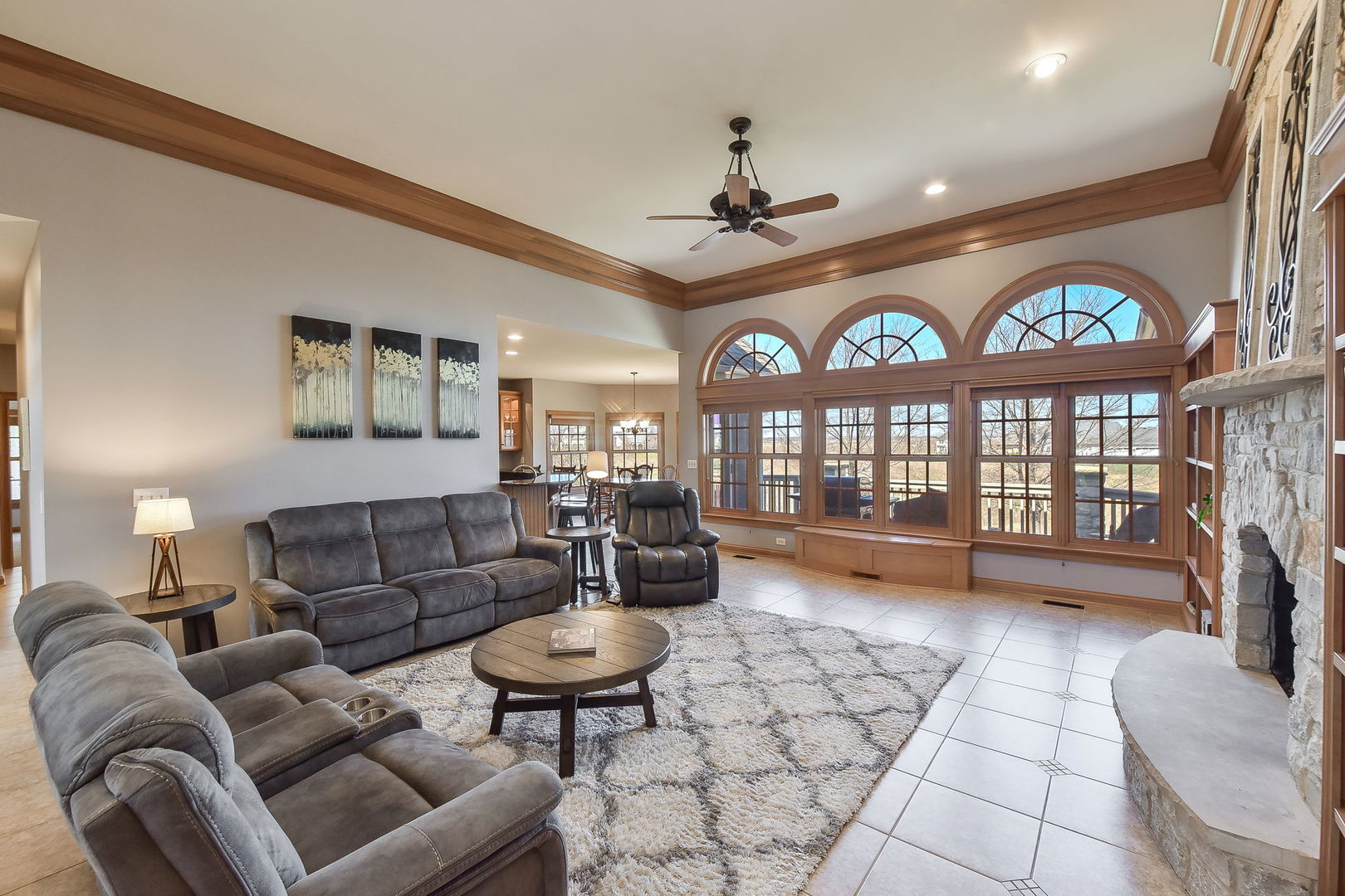 1737 Hunters Ridge Lane Sugar Grove, IL 60554 - Photo 11 of 50 a living room with furniture a fireplace and a flat screen tv