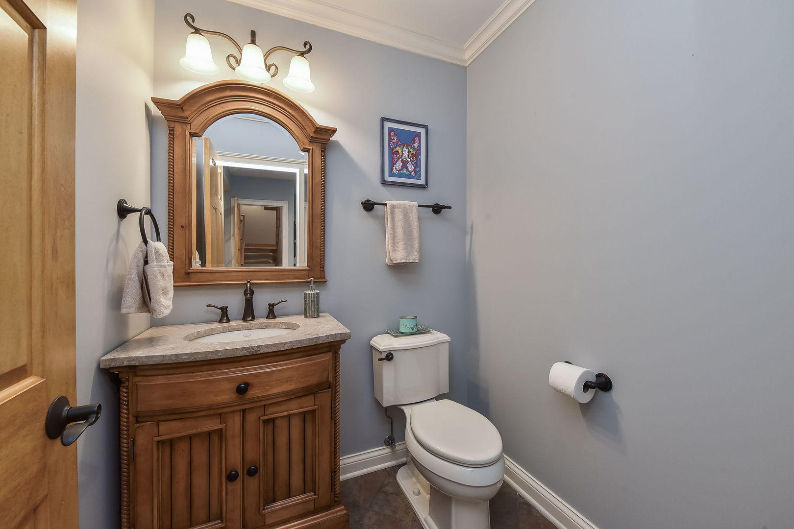 1737 Hunters Ridge Lane Sugar Grove, IL 60554 - Photo 35 of 50 a bathroom with a granite countertop toilet sink and mirror
