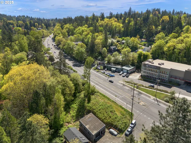 view of a city with mountain