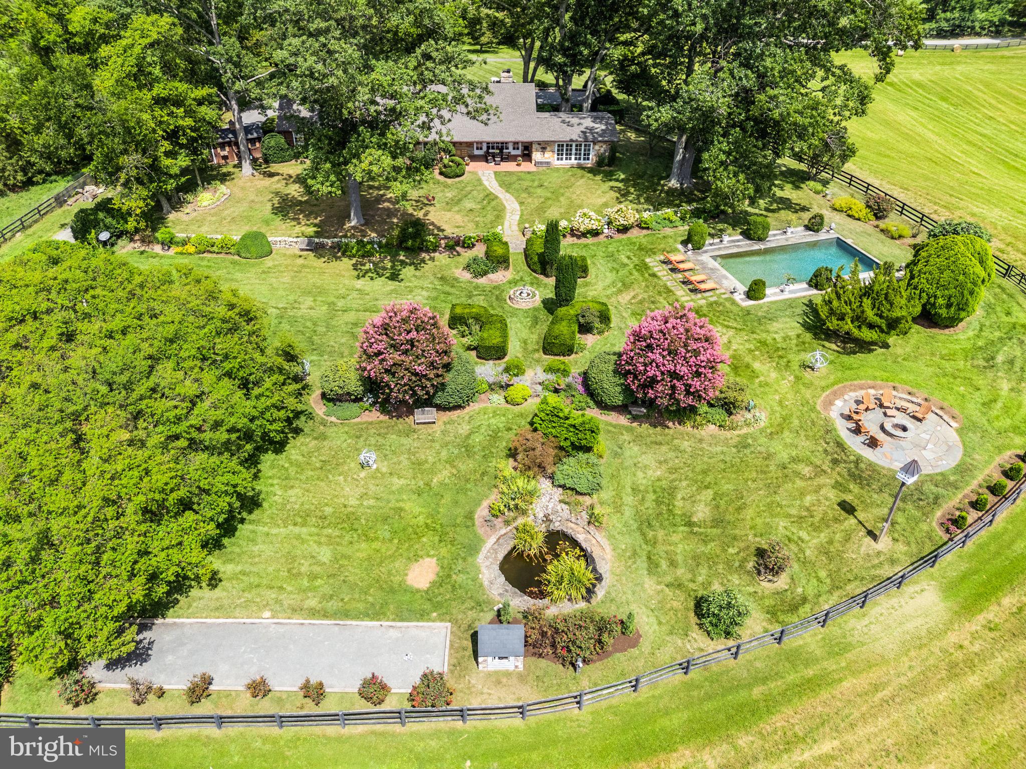 35771 Snake Hill Road Middleburg, VA 20117 - Photo 32 of 74 Aerial view of the back of the house