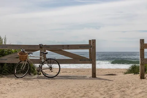 a view of a bike garage with a area