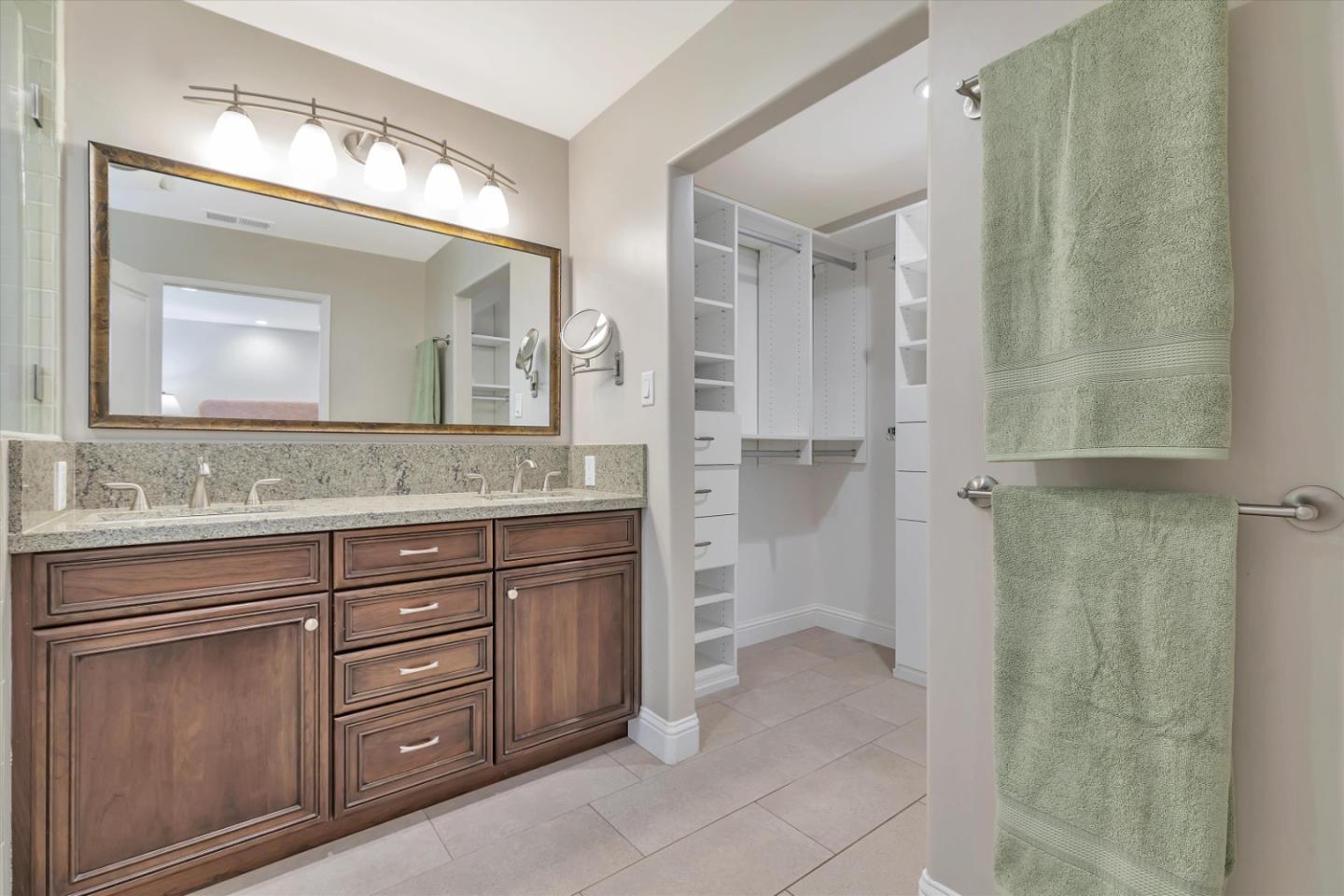 1190 Bruckner Circle Mountain View, CA 94040 - Photo 37 of 51 a bathroom with a granite countertop sink mirror and a