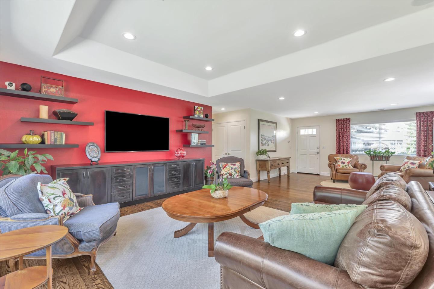 1190 Bruckner Circle Mountain View, CA 94040 - Photo 9 of 51 a living room with furniture kitchen view and a flat screen tv