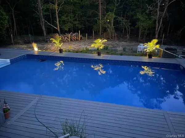 a view of swimming pool with a yard