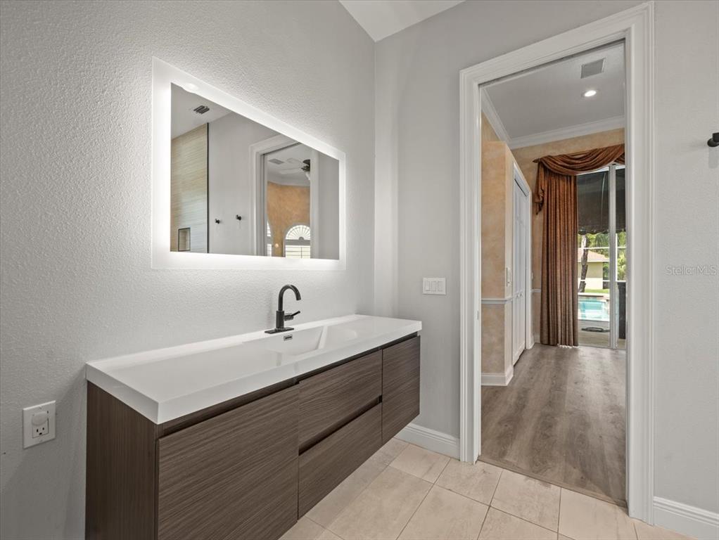 4529 Cheval Boulevard Lutz, FL 33558 - Photo 49 of 83 a bathroom with a sink and a mirror